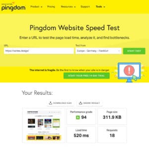 Pingdom Tools Report